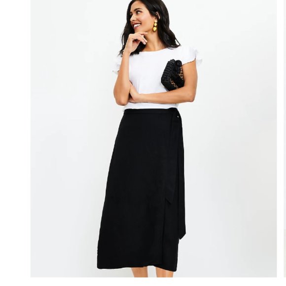 Loft Midi Wrap Skirt - Picture 1 of 11